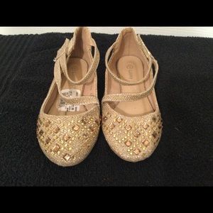 Gold beaded shoes